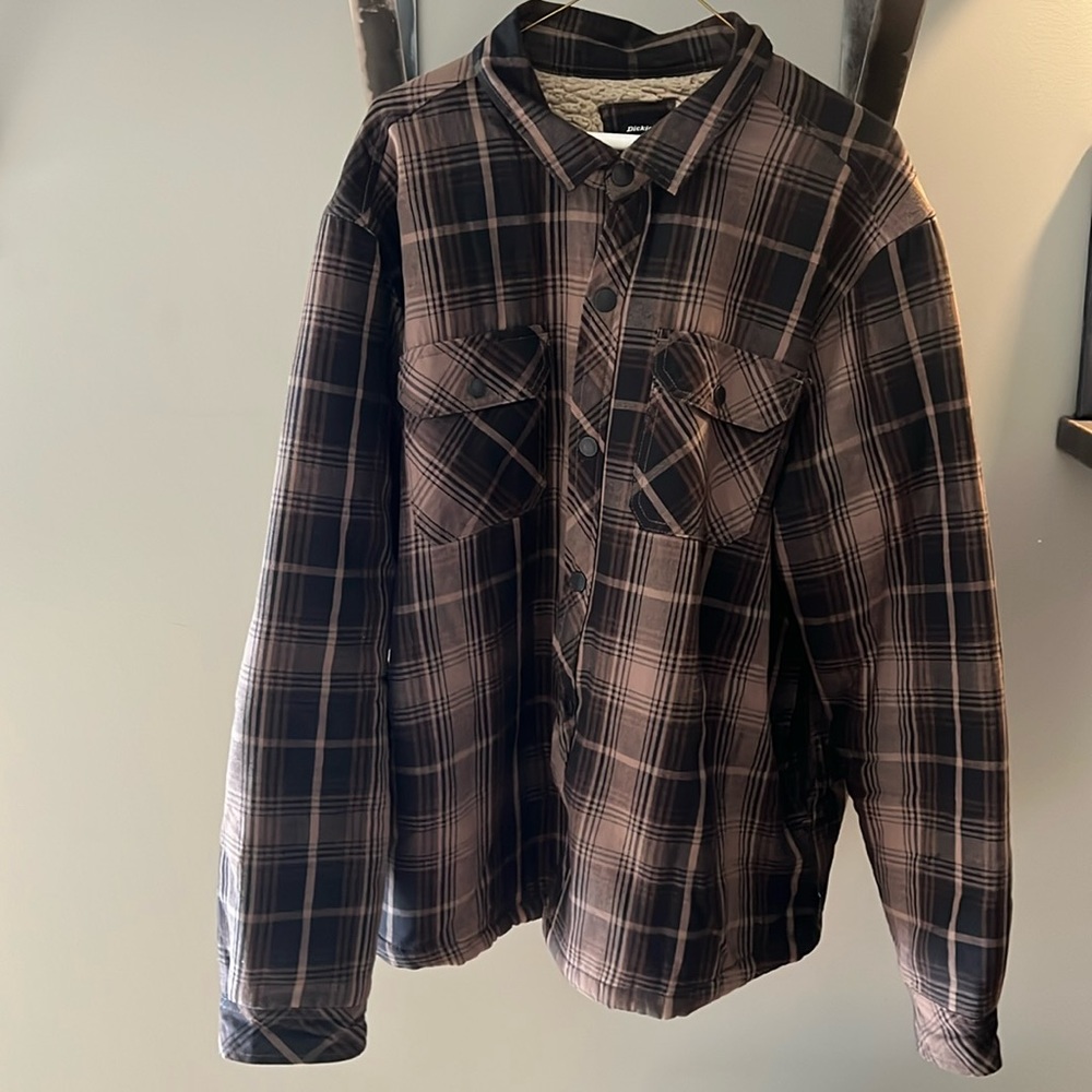Dickies Sherpa Lined Flannel Shirt Jacket size XXL